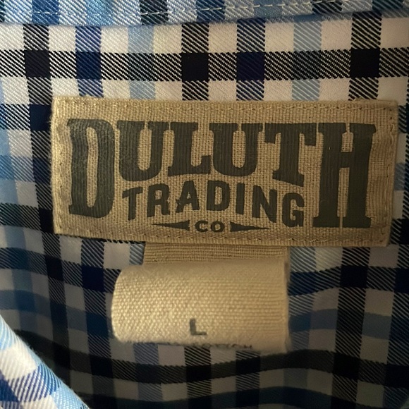 Duluth Trading Co. Short Sleeve Work Shirt, Plaid - 100% Cotton, Size L - Picture 3 of 7